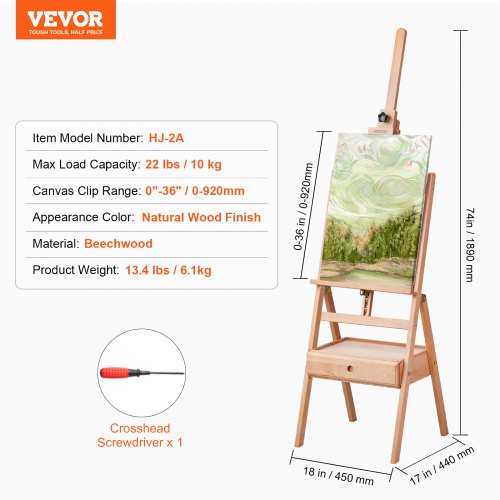 Studio HFrame Easel Holds Canvas Art up to 36 Beechwood Artists Easel