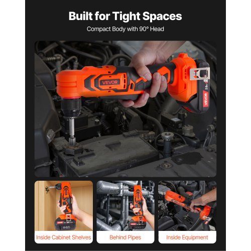 Right Angle Drill 38 Inch Chuck 90 Degree Cordless Right Angle Drill