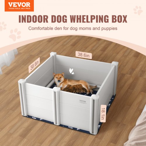 Dog Whelping Box 386 x 386 x 181in Whelping Box for Dogs and Puppies
