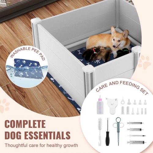 Dog Whelping Box 386 x 386 x 181in Whelping Box for Dogs and Puppies