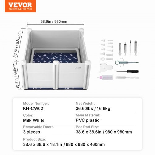 Dog Whelping Box 386 x 386 x 181in Whelping Box for Dogs and Puppies