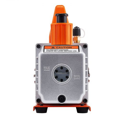 4 CFM AC Vacuum Pump and Gauge Set 13 HP Single Stage Rotary Vane HVAC