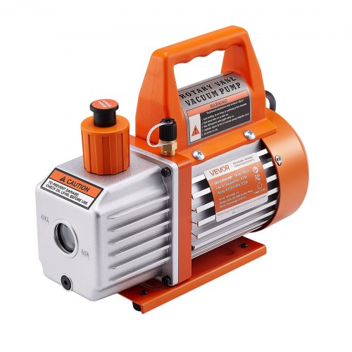 4 CFM AC Vacuum Pump and Gauge Set 13 HP Single Stage Rotary Vane HVAC