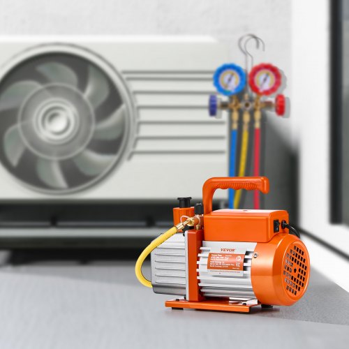 Vacuum Pump 5 CFM HVAC Single Stage Rotary Vane Vacuum Pump for R134a R22