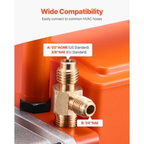 Vacuum Pump 35 CFM HVAC Single Stage Rotary Vane Vacuum Pump for R134a