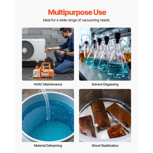 Vacuum Pump 35 CFM 14 HP HVAC Single Stage Rotary Vane AC Vacuum Pump