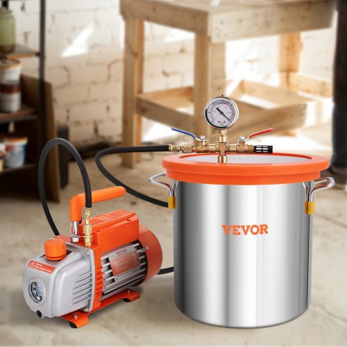 5 Gallon Vacuum Chamber and 35 CFM Pump Kit Tempered Glass Lid Vacuum
