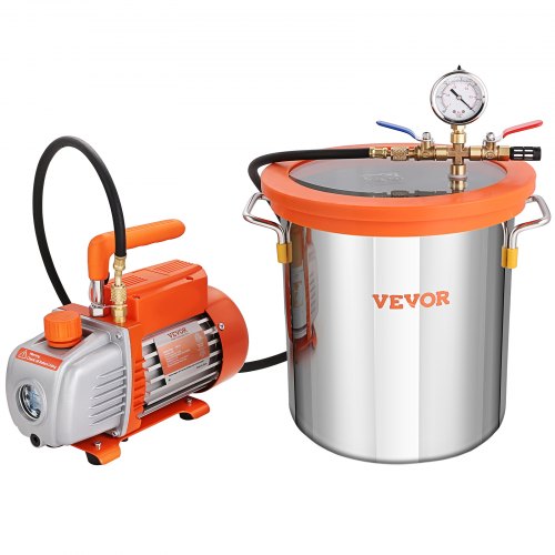 5 Gallon Vacuum Chamber and 35 CFM Pump Kit Tempered Glass Lid Vacuum