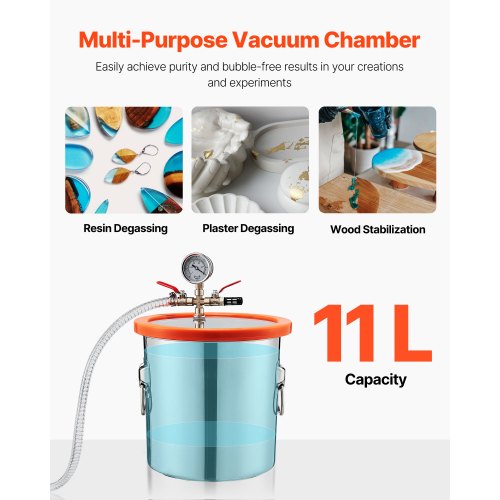 3 Gallon Vacuum Chamber with Pump 35 CFM Stainless Steel Degassing