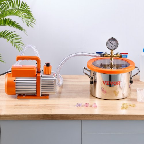 1.5 Gallon Vacuum Chamber and 35 CFM Pump Kit Stainless Steel Chamber