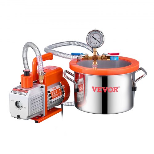 1.5 Gallon Vacuum Chamber and 35 CFM Pump Kit Stainless Steel Chamber