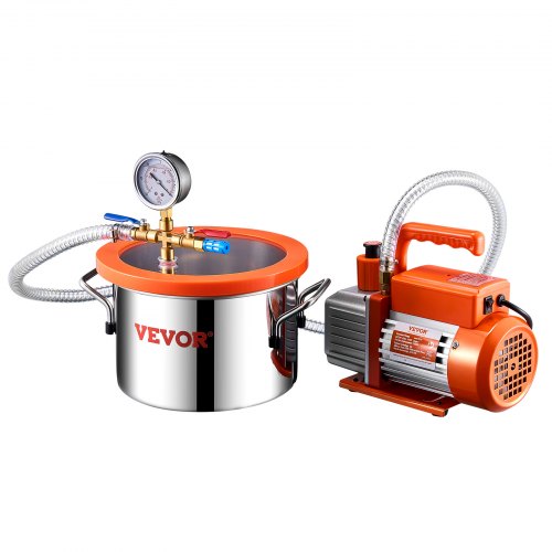 1.5 Gallon Vacuum Chamber and 35 CFM Pump Kit Stainless Steel Chamber