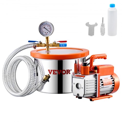 1.5 Gallon Vacuum Chamber and 35 CFM Pump Kit Stainless Steel Chamber
