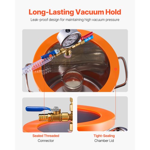 5 Gallon Vacuum Chamber and 35 CFM Pump Kit Stainless Steel Chamber