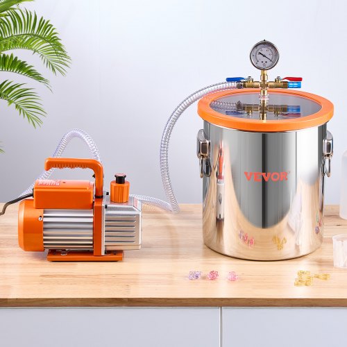 5 Gallon Vacuum Chamber and 35 CFM Pump Kit Stainless Steel Chamber