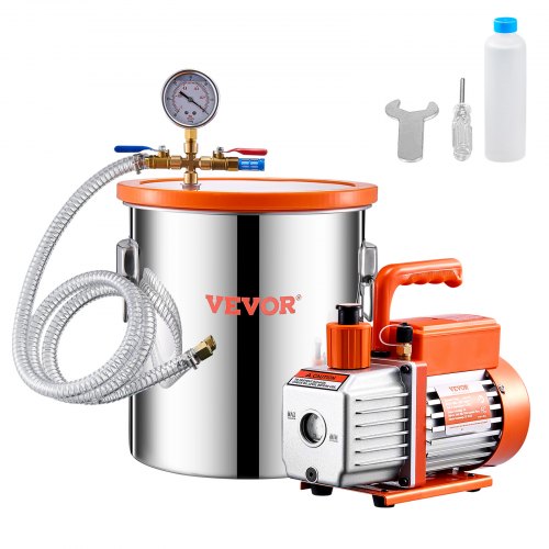 5 Gallon Vacuum Chamber and 35 CFM Pump Kit Stainless Steel Chamber