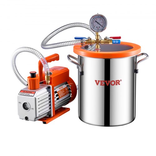 3 Gallon Vacuum Chamber and 35 CFM Pump Kit Stainless Steel Chamber