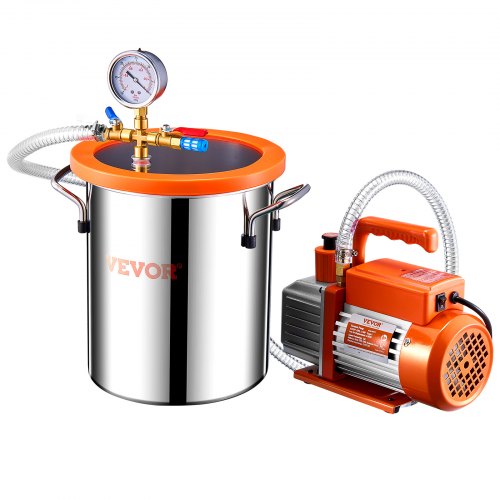 3 Gallon Vacuum Chamber and 35 CFM Pump Kit Stainless Steel Chamber