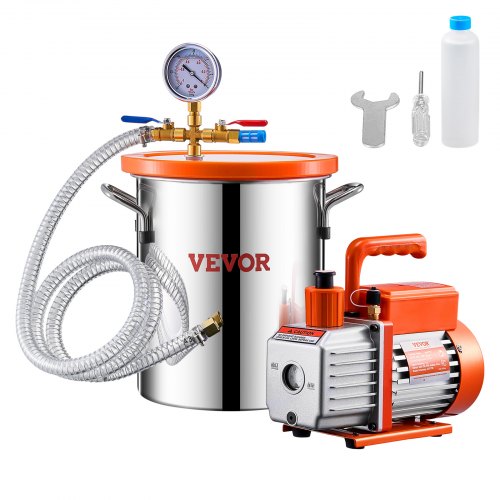 3 Gallon Vacuum Chamber and 35 CFM Pump Kit Stainless Steel Chamber