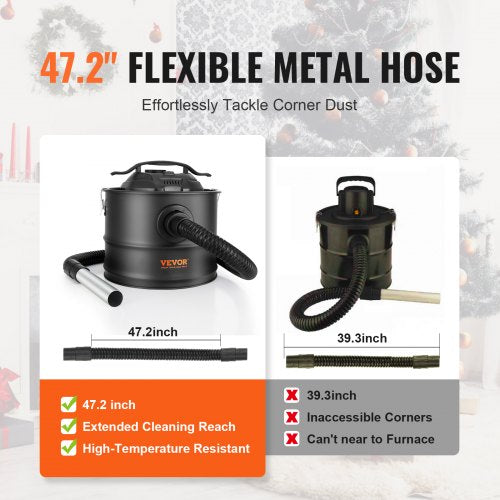 Ash Vacuum Cleaner 4 Gallon with 1200W Powerful Suction Ash Vac Collector