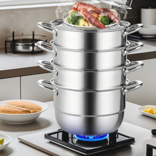 Steamer Pot 118in30cm 5 Tier Steamer Pot for Cooking with 10QT Stock Pot