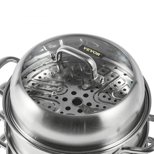 Steamer Pot 118in30cm 5 Tier Steamer Pot for Cooking with 10QT Stock Pot