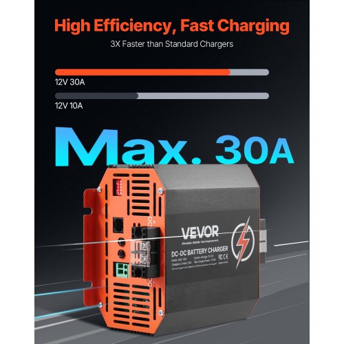 12V 30A DC to DC Battery Charger 375W OnBoard Battery Charger for LeadAcid