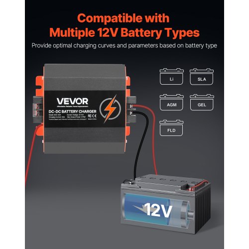 12V 30A DC to DC Battery Charger 375W OnBoard Battery Charger for LeadAcid