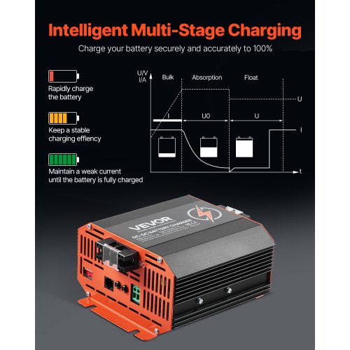 12V 30A DC to DC Battery Charger 375W OnBoard Battery Charger for LeadAcid