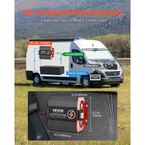12V 30A DC to DC Battery Charger 375W OnBoard Battery Charger for LeadAcid