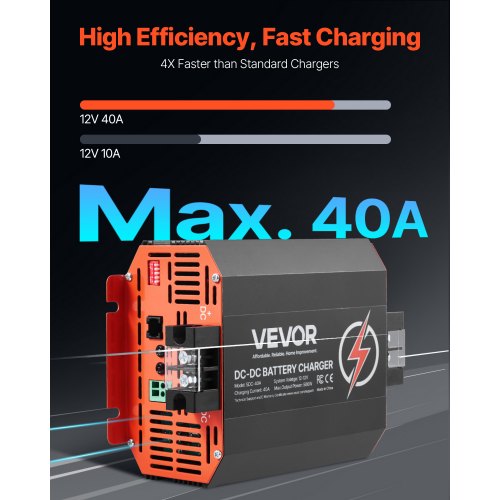 12V 40A DC to DC Battery Charger 500W OnBoard Battery Charger for LeadAcid