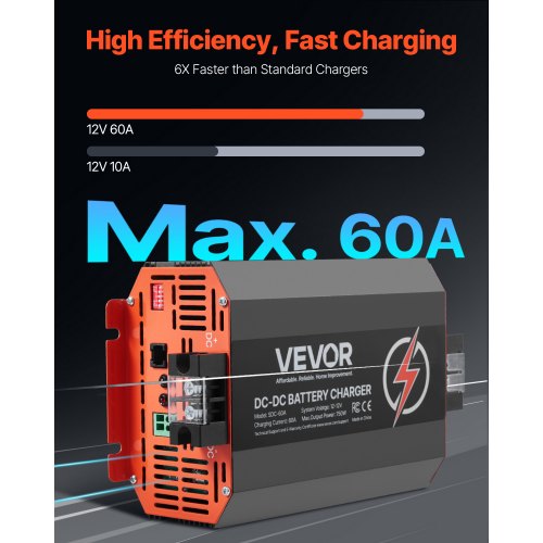 12V 60A DC to DC Battery Charger 750W OnBoard Battery Charger for LeadAcid
