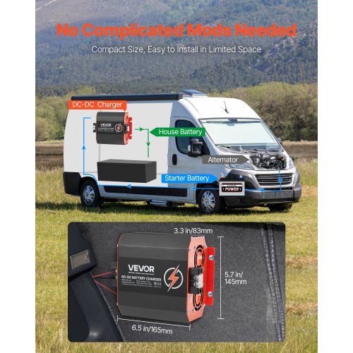 12V 20A DC to DC Battery Charger 250W OnBoard Battery Charger for LeadAcid