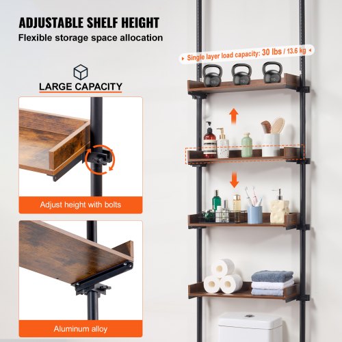 Over the Toilet Storage 4Tier Bathroom Shelf Rack Space Saver Organizer – 7