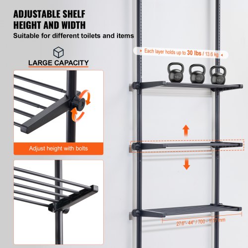 Over the Toilet Storage 4Tier Bathroom Shelf Rack Space Saver Organizer – 7