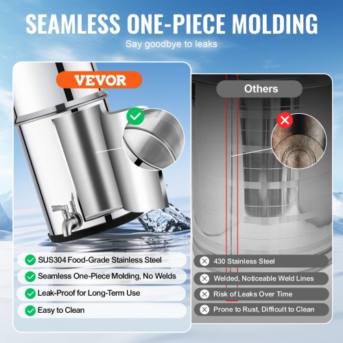 Gravityfed Water Filter System 225G 304 StainlessSteel Countertop Water