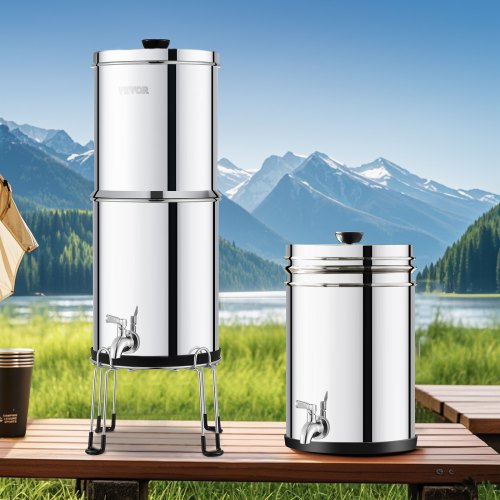 Gravityfed Water Filter System 225G 304 StainlessSteel Countertop Water