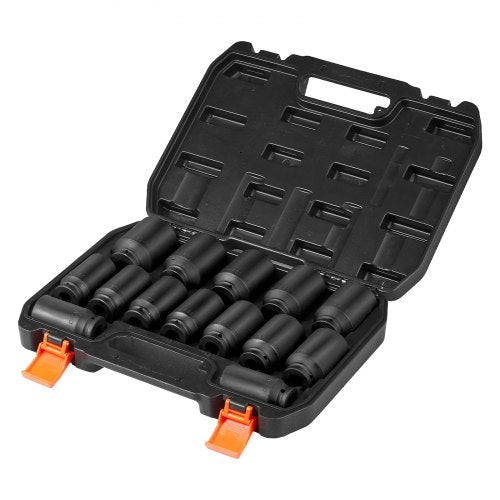 Axle Nut Impact Socket Set 12 Drive Deep 612Point 14PCS Metric Socket