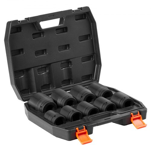 Axle Nut Impact Socket Set 1 Drive 6Point 9Piece SAE Spindle Nut Socket