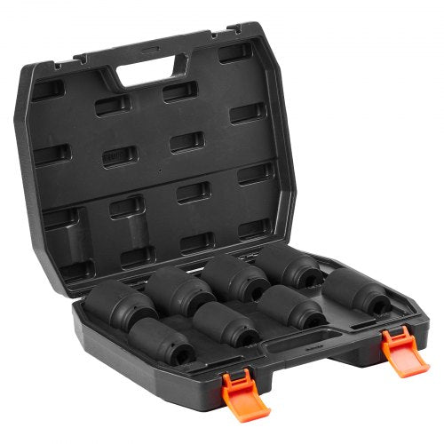 Axle Nut Impact Socket Set 34 Drive Deep 6Point 8Piece SAE Spindle Nut