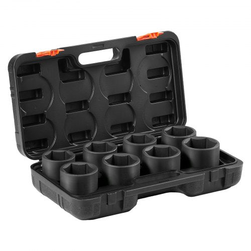 Axle Nut Impact Socket Set 34 Drive 6Point 8Piece SAE Spindle Nut