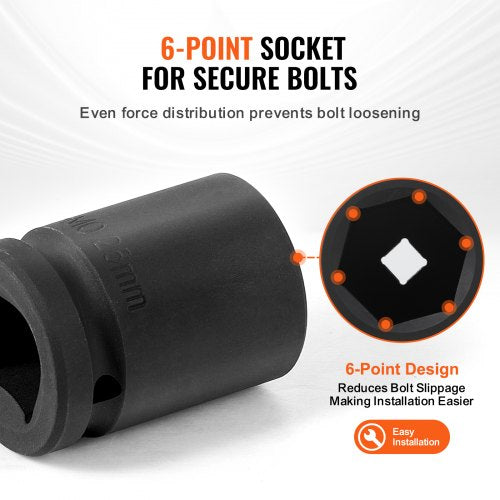 Axle Nut Impact Socket Set 34 Drive 6Point 8Piece Metric Spindle Nut