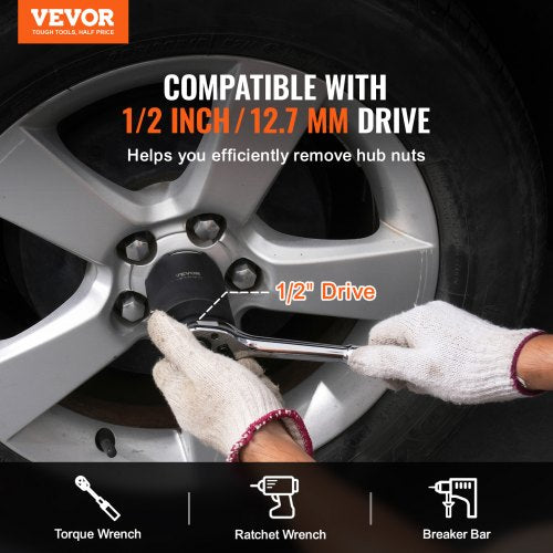 Spindle Nut Socket Tool Kit 12 inch Drive 6 Piece Axle Hub Nut Socket Set