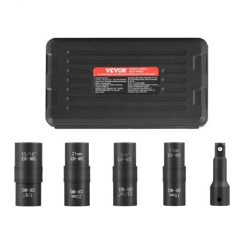 Lug Nut Impact Socket Set 12 inch Drive Metric and SAE 6Point Flip Socket