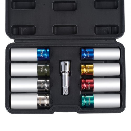 Lug Nut Impact Socket Set 12 inch Drive Metric and SAE 6Point Deep Socket