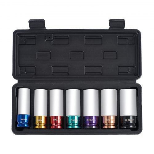 Lug Nut Impact Socket Set 12 inch Drive Metric 6Point Deep Socket Set 7