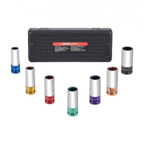 Lug Nut Impact Socket Set 12 inch Drive Metric 6Point Deep Socket Set 7