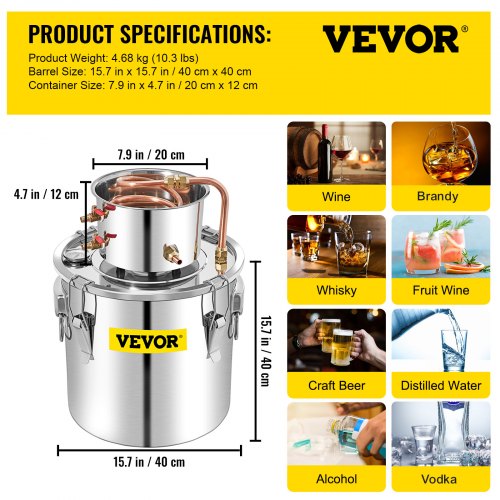 Alcohol Still 132Gal50L Alcohol Distiller with Circulating Pump Alcohol