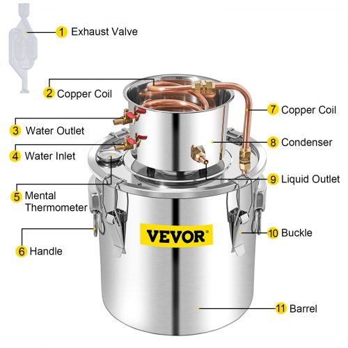 Alcohol Still 132Gal50L Alcohol Distiller with Circulating Pump Alcohol