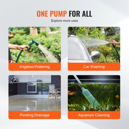 Water Transfer Pump 12V DC 360 GPH 110HP Portable Electric Utility Pump